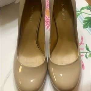 Nine West Nude Patent Leather Heels